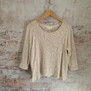 Rebecca Malone Knit Beige 3/4 Sleeve Cream Color
